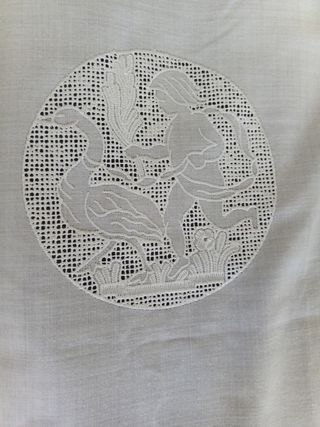 1Tenda bianca ricamata a mano 