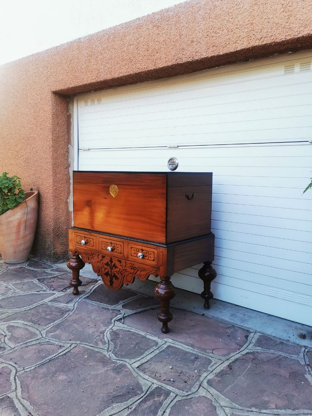 ARCA BAUL CAOBA INDO-HOLANDES S. XIX