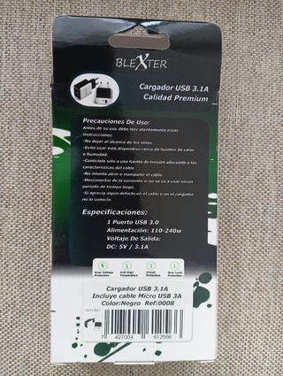 Cargador Bexter USB a micro