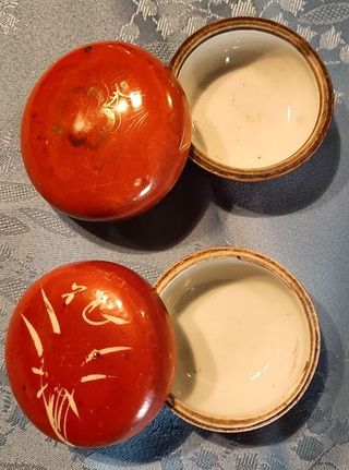 Coppia scatoline cinesi antiche -porcellana 