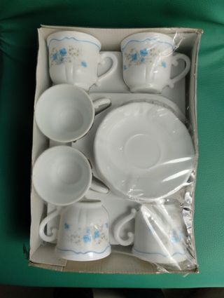 JUEGO TAZAS VIDRIO OPALINO ARCOPAL 