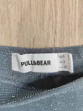 Falda larga brillos gris · Pull&Bear · S (nueva)