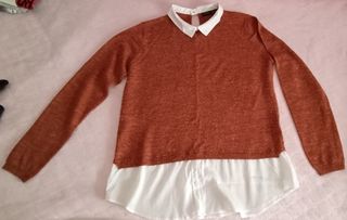 Jersey camisa con cuellos de pico Talla 