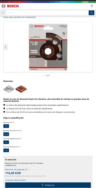Muela de diamante Bosch Professional