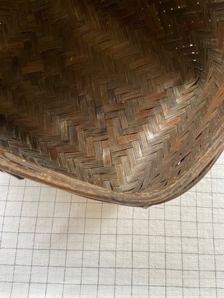 Cesta mimbre fibra natural con asa