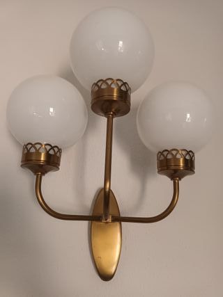 2 Apliques vintage pared 3 brazos