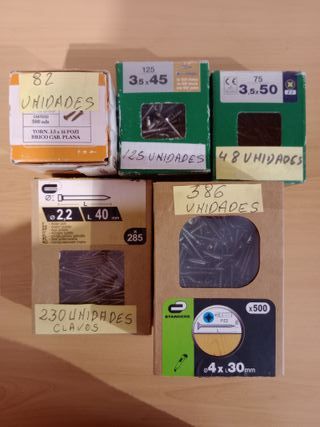 Componentes consumibles de ferretería