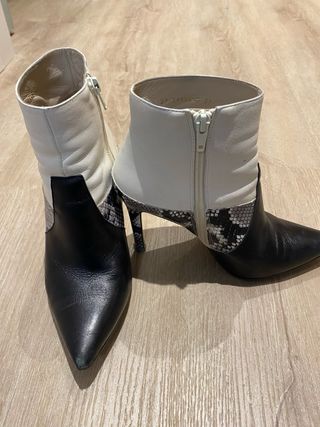 Botines de pirl blanco y negro de Lodi