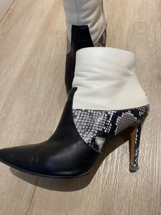 Botines de pirl blanco y negro de Lodi