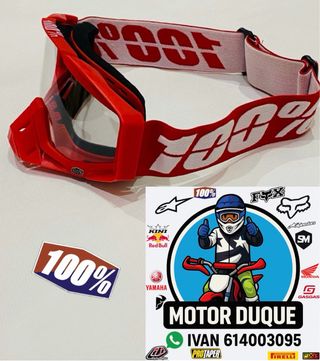 Gafas motocross 100% rojas