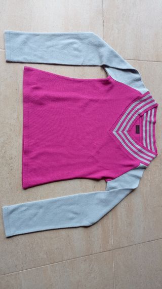 Jersey Hipnotized T.38 fucsia y gris