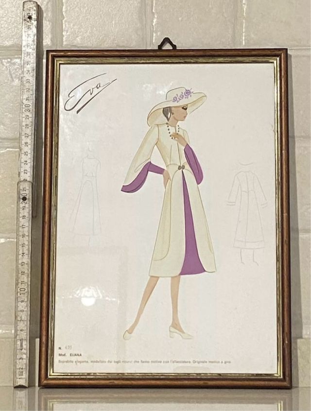 Quadro sartoria d’epoca midcentury. Raro.