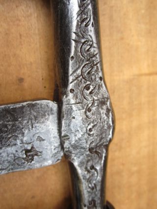 Cerrojo antiguo muy trabajado, forja, 41 cm.