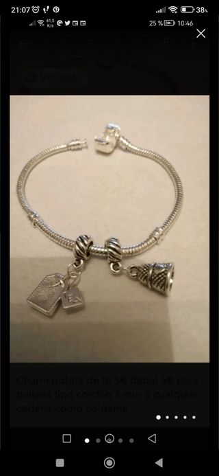 Charm dedal o bolsita de te