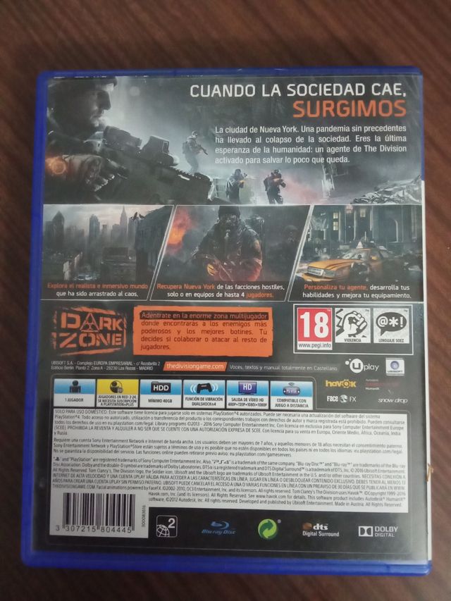 TOM CLANCY'S THE DIVISIÓN PS4