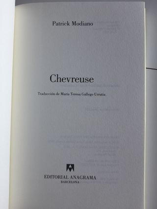 Chevreuse novela policial de Nobel Patrick Modiano