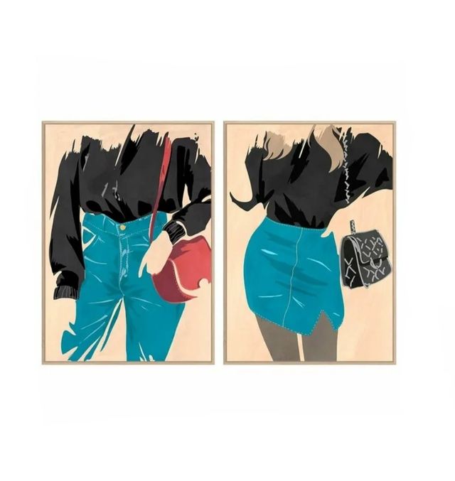 🆕 2 Cuadros Mujer Escandinavo