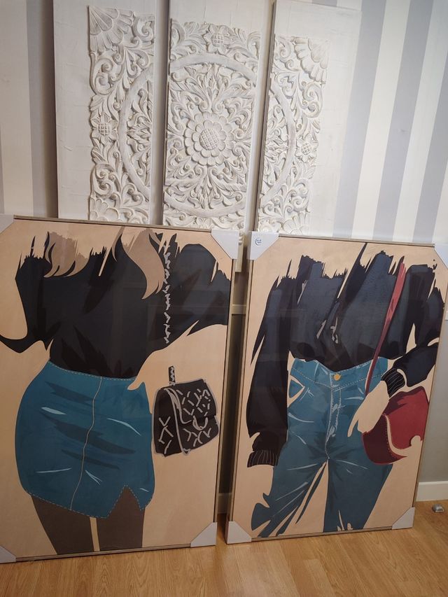 🆕 2 Cuadros Mujer Escandinavo
