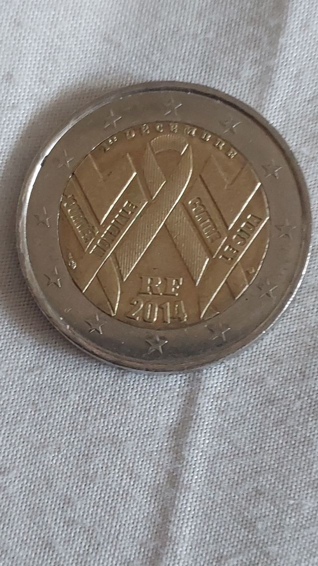 Moneda 2€ Día del Sida Francia 2014