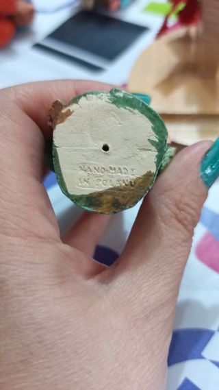 Gruppo di 9 pupazzi in terracotta