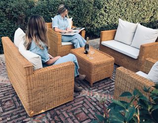 Conjunto muebles de terraza de ratan natural