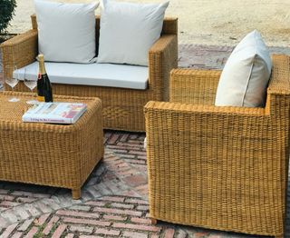Conjunto muebles de terraza de ratan natural
