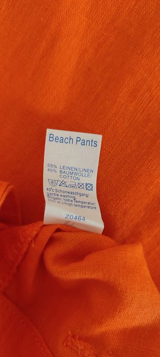 Pantaloni spiaggia Triumph arancioni lino cotone