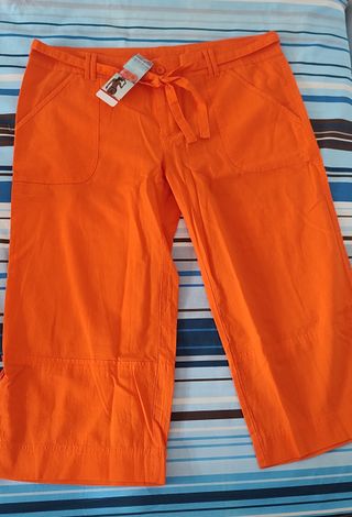 Pantaloni spiaggia Triumph arancioni lino cotone