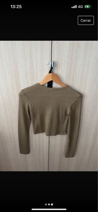 Top zara color topo caqui