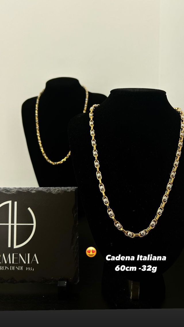 Cadena ITALIANA de diseño ORO 18k 32g NUEVA