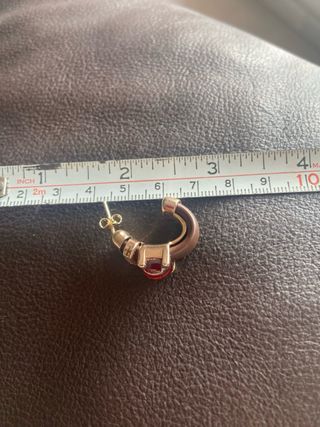 PENDIENTES ORO ROSA  14 k y CAUCHO