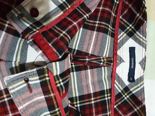 Pantalón Cortefiel M cuadros nuevo recto tela fina