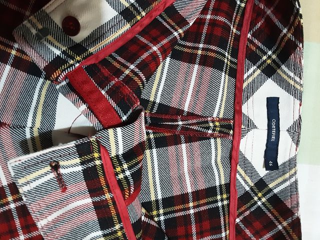 Pantalón Cortefiel M cuadros nuevo recto tela fina