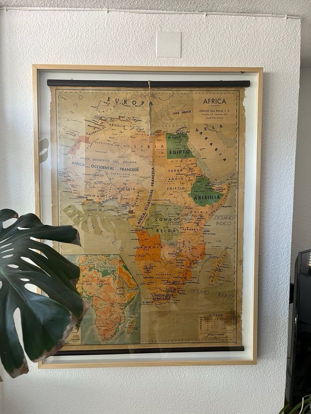 Cuadro/ lamina/ original/ africa/ antigua/ colegio