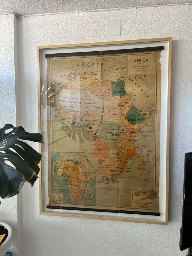 Cuadro/ lamina/ original/ africa/ antigua/ colegio