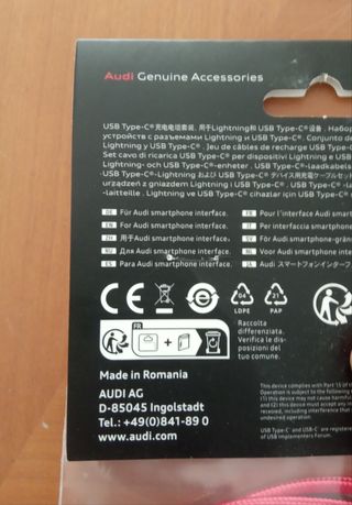 Cable USB C a lightning Audi