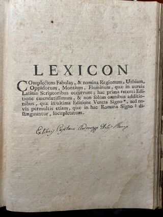 Vocabolario del 1600 latino-italiano