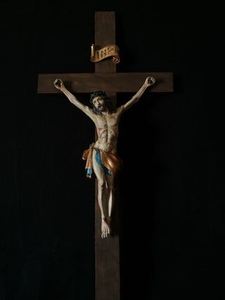 CRUCIFIJO TALLA DE MADERA DE CRISTO