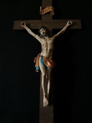 CRUCIFIJO TALLA DE MADERA DE CRISTO