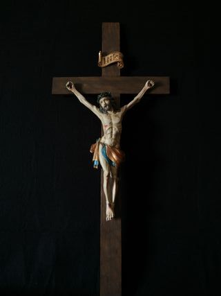 CRUCIFIJO TALLA DE MADERA DE CRISTO