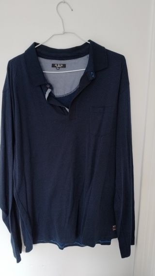 Polo azul marino manga larga Massana