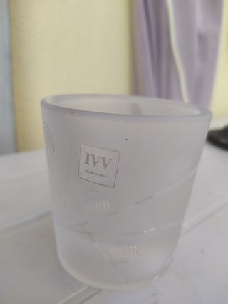 porta candela tea light in vetro sabbiato IVV