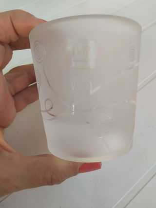 porta candela tea light in vetro sabbiato IVV