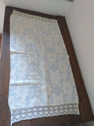 Tovagliato vintage macrame cotone pizzo floreale  