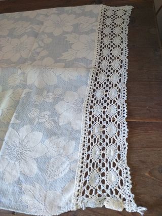 Tovagliato vintage macrame cotone pizzo floreale  