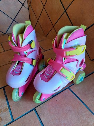 Patines niña rosas