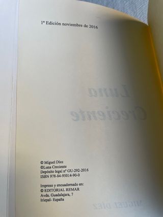 LUNA CRECIENTE de Miguel Diez