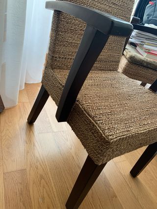 preciosas Sillas de comedor de  ratan y madera