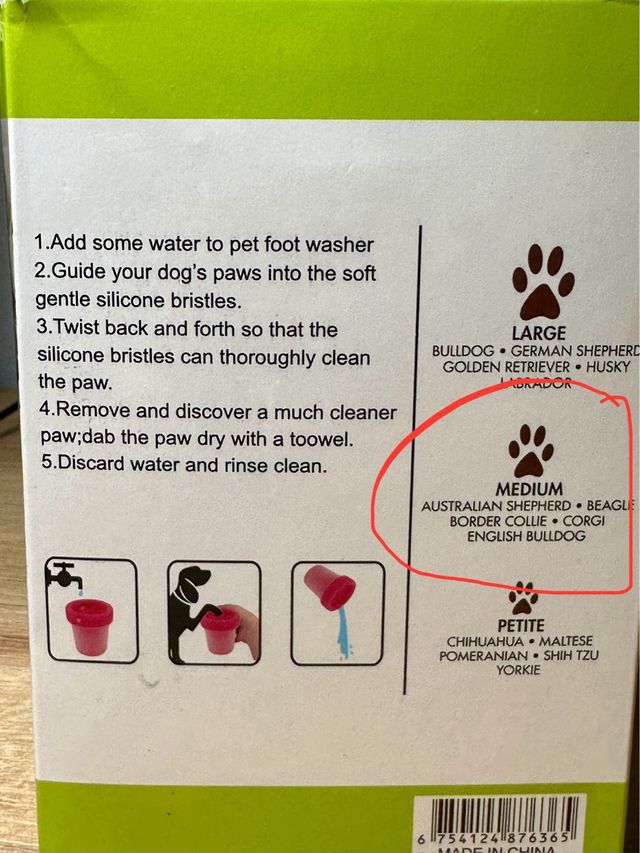 Pulitore portatile per piedi per cani MEDIUM