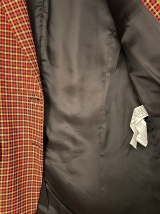 chaqueta de traje zara rojo talla S